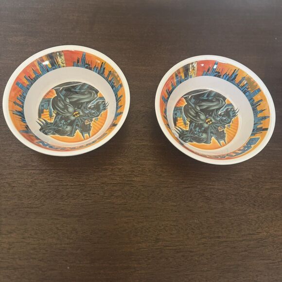 BATMAN Set of TWO Bowls Trudeau Dinnerware 5.5" Melamine DC Comics Children Kids - Picture 6 of 13
